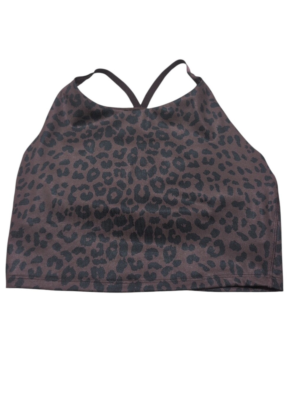 Gap Fit Brown Leopard Print Sports Bra Long Line Racerback Size Medium